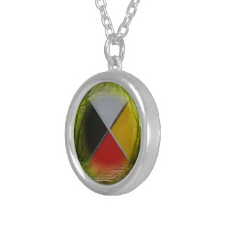 Forest Medicine Wheel Small Silver Plated Necklace