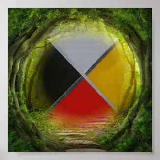 Forest Medicine Wheel Square Value Poster