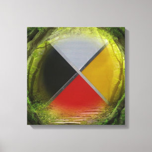 Forest Medicine Wheel Stretched Canvas Print
