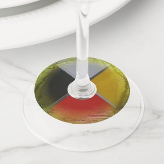 Forest Medicine Wheel Wine Glass Tags