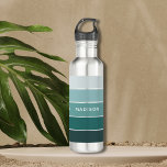 Forest Mist Colour Block Personalized Name 710 Ml Water Bottle<br><div class="desc">This colourful and modern design features a colour-block pattern in green hues with your personalized name #waterbottles #drinkware #personalizedgifts</div>