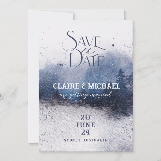 Forest Mist Save the Date, Fantasy Wedding Invitat Invitation (Front)