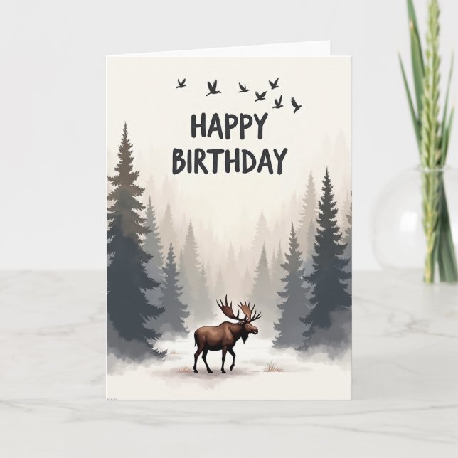 Forest Monarch Birthday Card (Front)