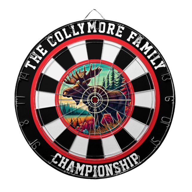 Forest Moose in Crosshairs Design Dartboard (Front)