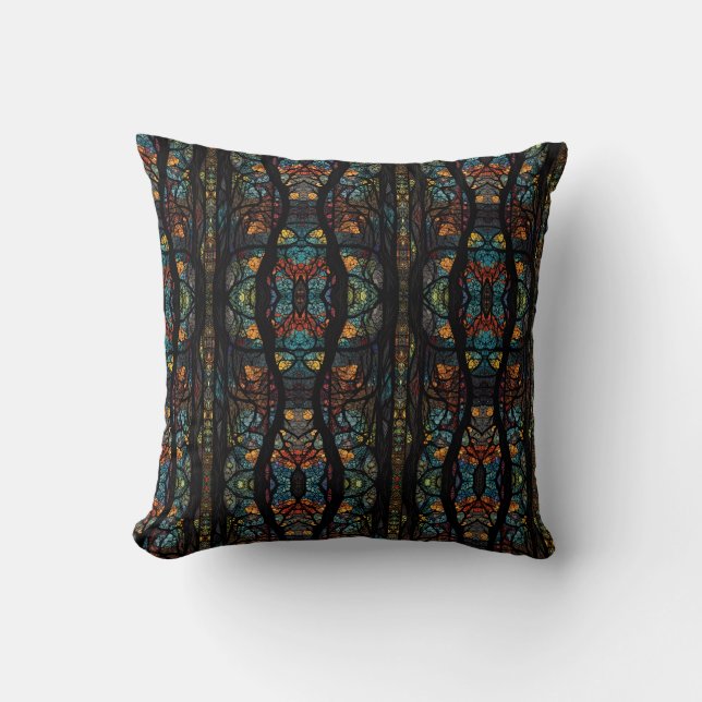 Forest Mosaic Throw Pillow (Front)