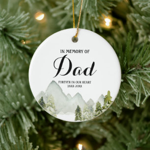 Forest Mountai In Memory of Dad Christmas Ornament