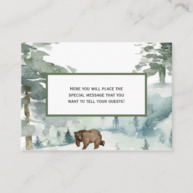 Forest Mountain Bear Enclosure Card (Front)