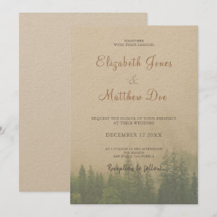 Forest/Mountain Pine Trees Rustic Wedding Invitation