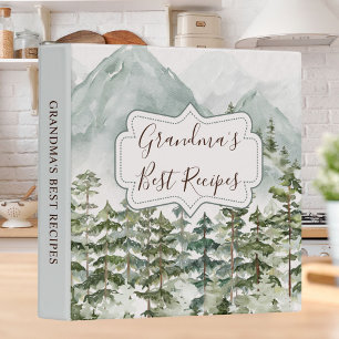 Forest Mountain Recipe Cookbook Organizer Binder