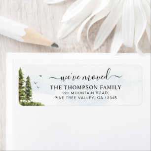 Forest Mountain Tree Watercolor Weve Moved Address