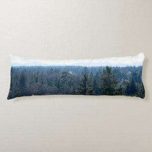 Forest Mountain View #1 #cabin #decor #wall #art  Body Pillow