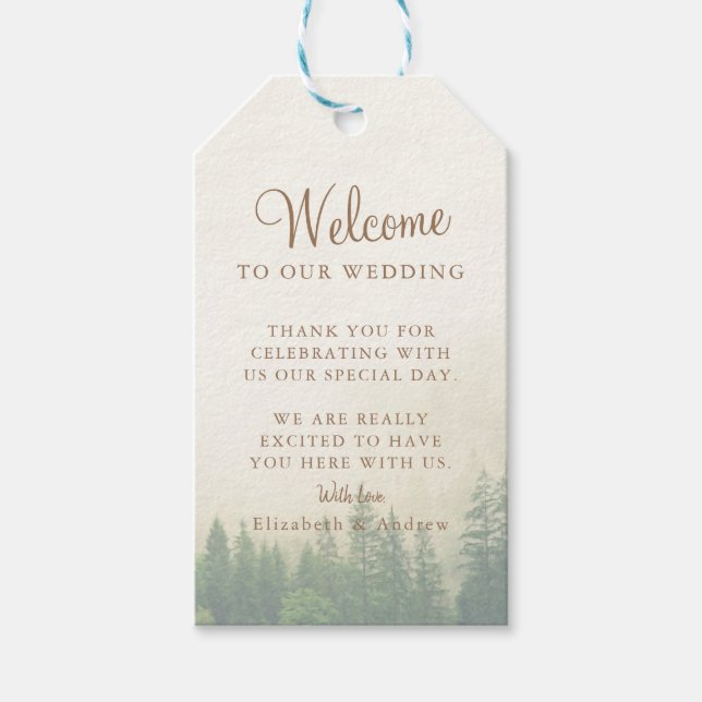 Forest Mountain Wedding  Gift Tags (Front)