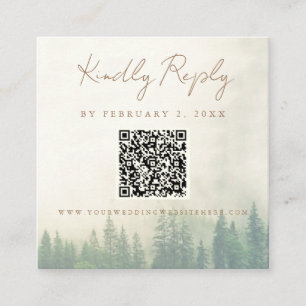 Forest Mountain Wedding Scan Code RSVP Enclosure Card