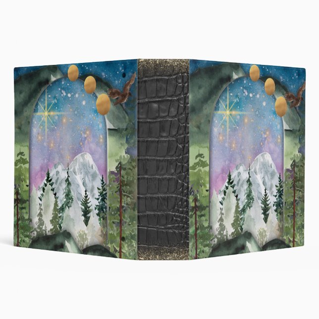Forest &amp; Mountains Night Sky with Stars  Binder (Background)