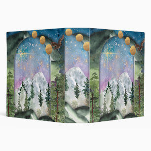 Forest & Mountains Night Sky with Stars Binder