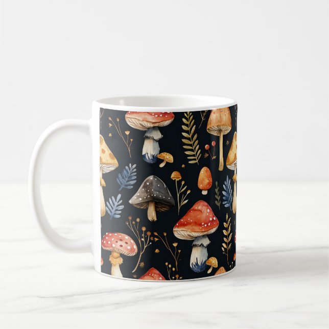 Forest Mushroom and Fern  Coffee Mug (Left)