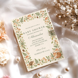 Forest Mushroom Baby Shower Invitation