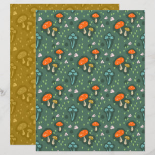 Forest Mushroom Scrapbook Paper