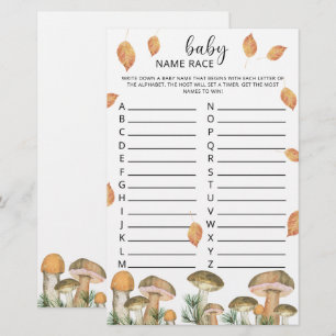 Forest mushrooms - baby name race game