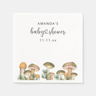 Forest mushrooms baby shower  napkin