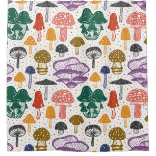 Forest Mushrooms Ink Vintage Texture