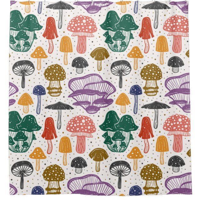 Forest mushrooms. Seamless pattern, texture, backg (Front)