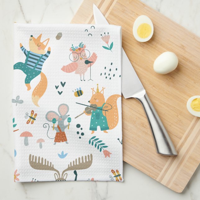 Forest Music Band  Kitchen Towel (Quarter Fold)
