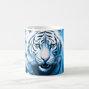 Forest Mystic Wild White Tiger  Coffee Mug