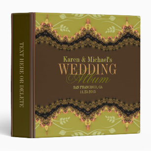 Forest Nature Fractal Lace Wedding Album Binder