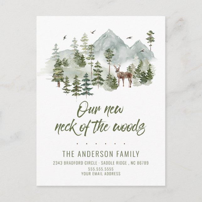 Forest New Neck of the Woods Moving Announcement Postcard (Front)