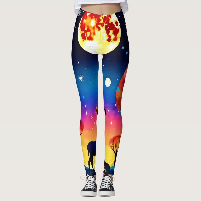 Forest Night Glow Leggings (Front)