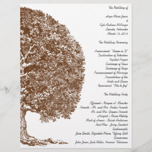 Forest Oak Tree Wedding Program