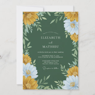 Forest Ochre Wildflower Wedding Invitation
