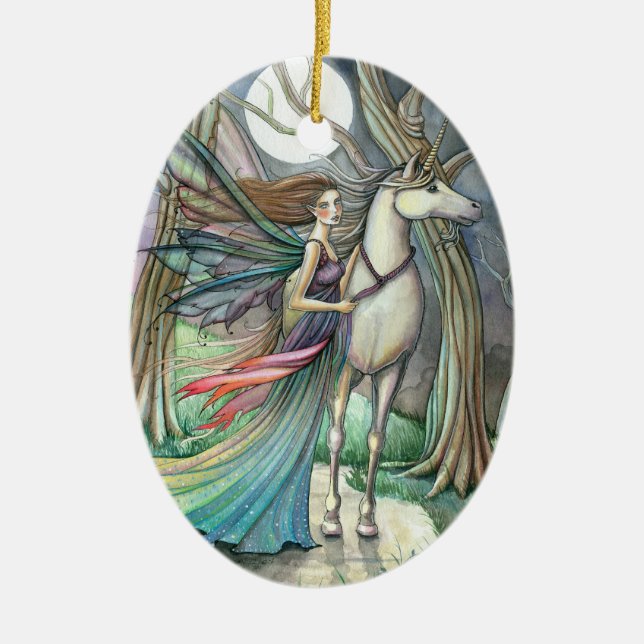 Forest of Dreams Fairy and Unicorn Ornament (Front)