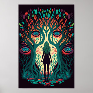 Forest of Eyes Surreal Poster   Trippy 2