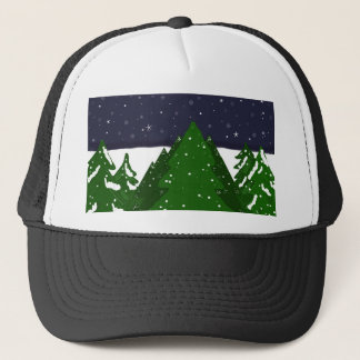 Forest of Trees on a Winter Night Trucker Hat