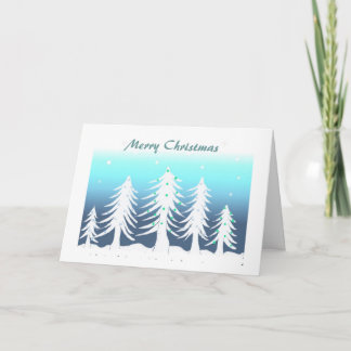 Forest of White Christmas Trees Holiday Card