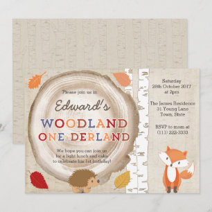 Forest ONEderland Woodland Creatures 1st birthday Invitation