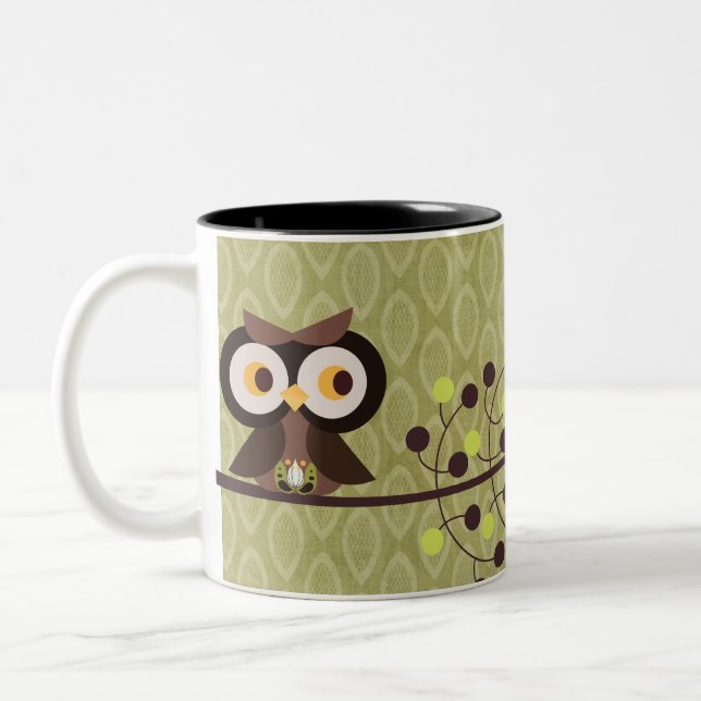 Forest Owl Woodland Hoot Night Coffee Mug Cup (Left)