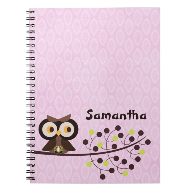 Forest Owl Woodland Hoot Night Spiral Notebook (Front)