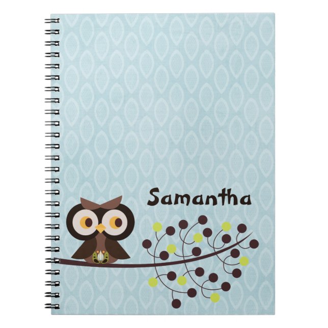 Forest Owl Woodland Hoot Night Spiral Notebook (Front)