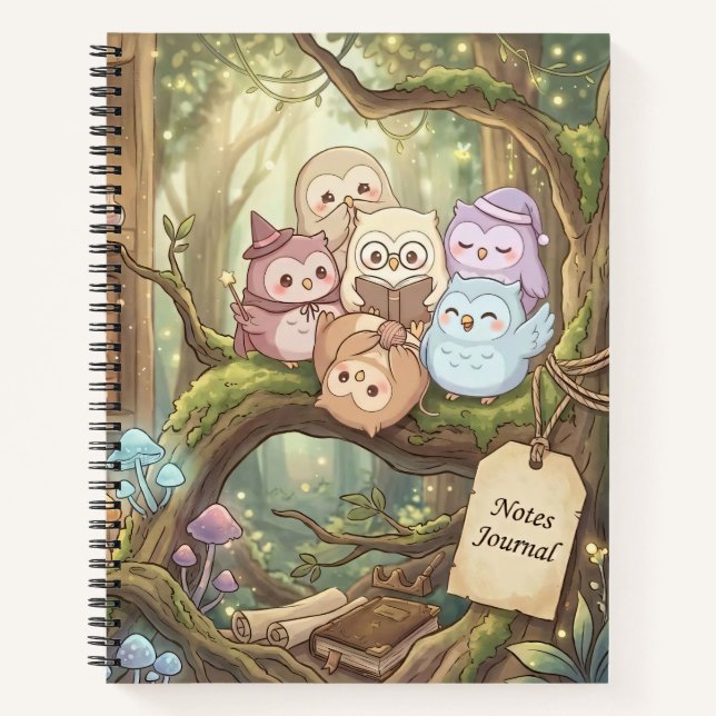 Forest Owls Spiral Notebook (Front)