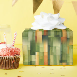 Forest Painted Stripes Wrapping Paper
