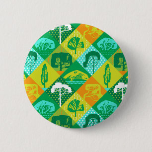Forest patchwork 2 inch round button