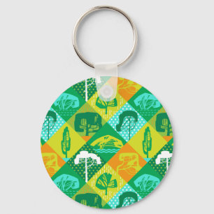 Forest patchwork keychain