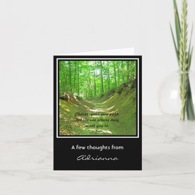 Forest Path Personalized Note Card (Front)