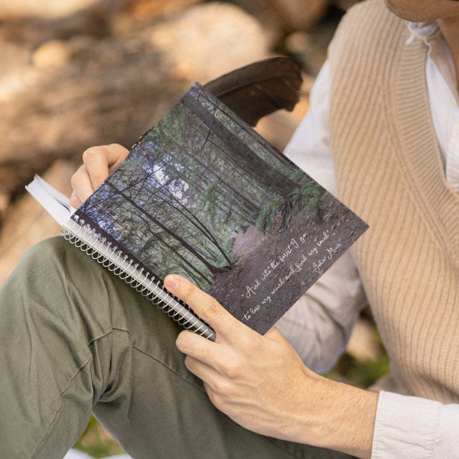 Forest Path Photo with John Muir Quote Notebook (In Situ)