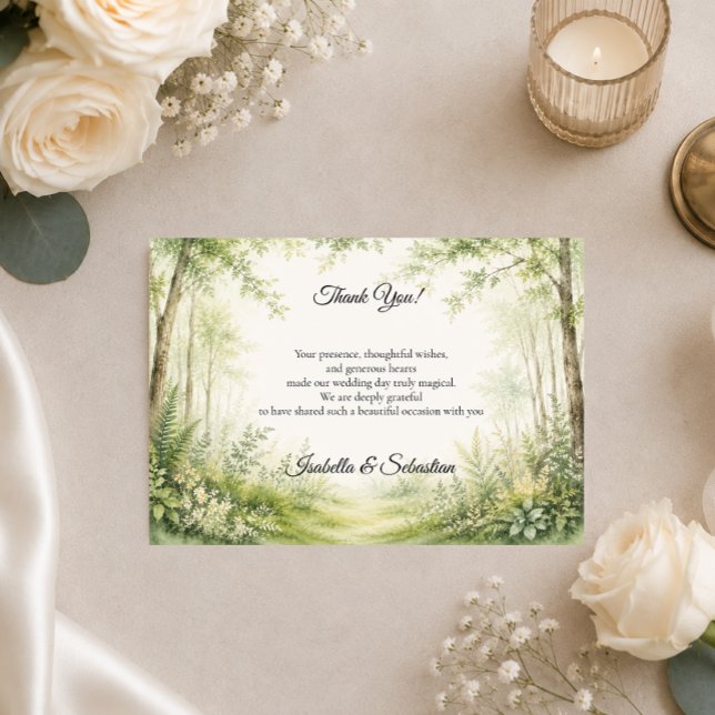 Forest Path Wedding Thank You Card (Creator Uploaded)