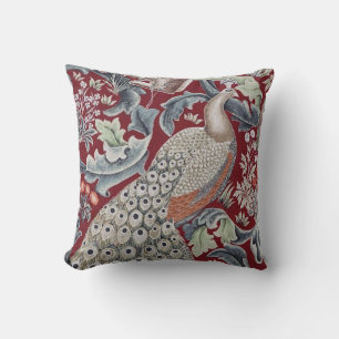 Forest Peacock, William Morris Throw Pillow
