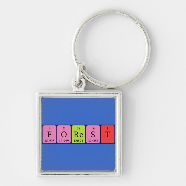 Forest periodic table name keyring (Front)